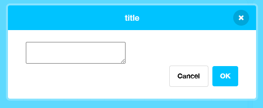 Modal with textarea element